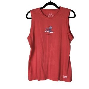Life is Good Simplify Adirondack Chair Tank Top Red